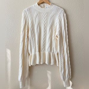 Draper James ivory cream knit sweater large